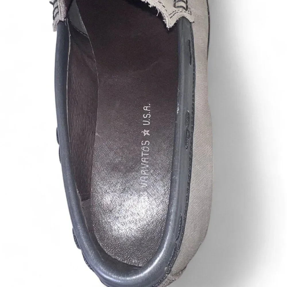 John Varvatos USA Star Slip-on Loafers Brown‎ / Grey Suede 7475 Men's 10M